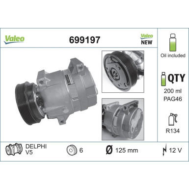 Kompressor, Klimaanlage VALEO CORE-FLEX VAL699197