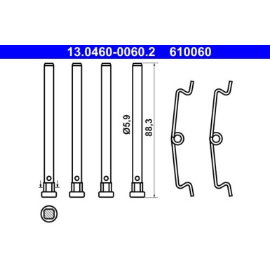 ATE Zubehör, Bremsbeläge 13.0460-0060.2 ATE Zubehör, Bremsbeläge 13.0460-0060.2