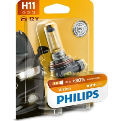 H11 12V 55W PGj19-2 Vision + 30% 1 Stück Blister Philips 12362PRB1