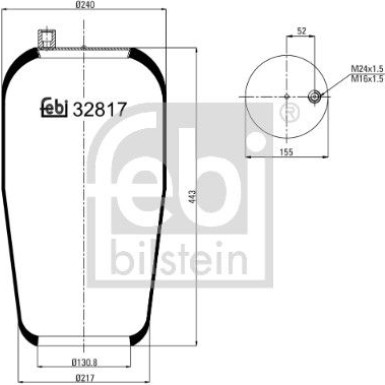 FEBI BILSTEIN Luftfeder 32817