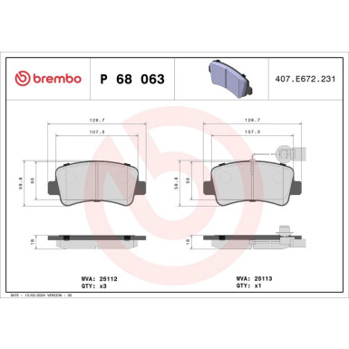 BREMBO Bremsklötze HA P 68 063 BREMBO Bremsklötze HA P 68 063