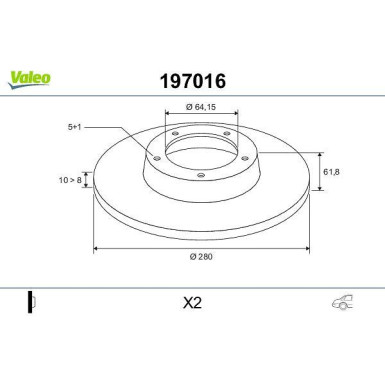 VALEO Bremsscheibe 197016