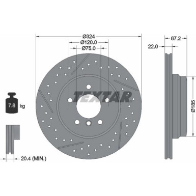 BREMSSCHEIBE BMW T. 1/3 2,0-3,0 05-13324 22 PRO 92231203