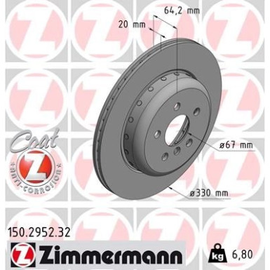 ZIMMERMANN Bremsscheibe 150.2952.32 ZIMMERMANN Bremsscheibe 150.2952.32