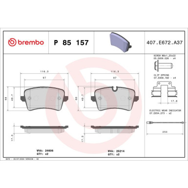 BREMBO Bremsklötze HA P 85 157 BREMBO Bremsklötze HA P 85 157