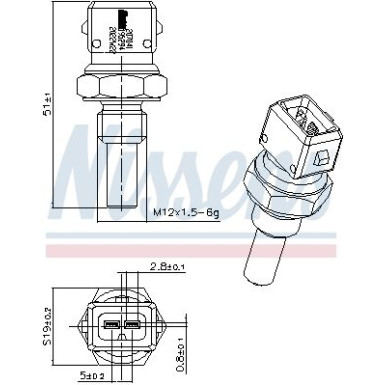 NISSENS Sensor, Kühlmitteltemperatur 207041 NISSENS Sensor, Kühlmitteltemperatur 207041