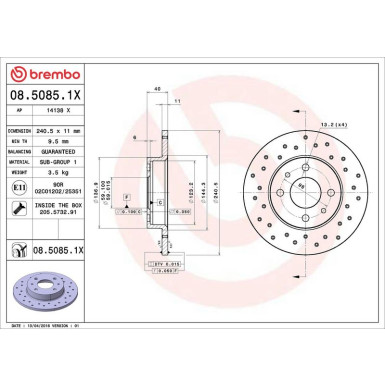 Bremsscheibe VA/HA Xtra 08.5085.1X Bremsscheibe VA/HA Xtra 08.5085.1X