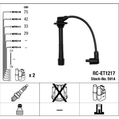 RC-ET1217 NGK - Zündkabelsatz TOYOTA Avensis 97-00 5914