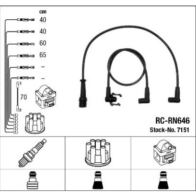 RC-RN646 NGK - Zündkabelsatz Renault Safrane -96 7151