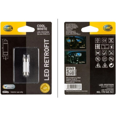 HELLA Glühlampe, Innenraumleuchte 8GL 178 560-561 LED RETROFIT