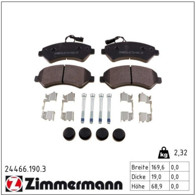 ZIMMERMANN Bremsbeläge 24466.190.3 ZIMMERMANN Bremsbeläge 24466.190.3
