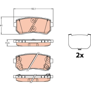 Bremsklötze HA KIA, HYUNDAI TUCSON 15 GDB3636 Bremsklötze HA KIA, HYUNDAI TUCSON 15 GDB3636