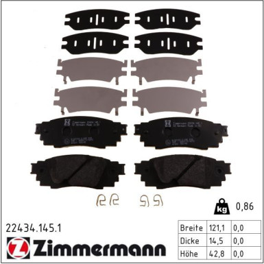 ZIMMERMANN Bremsbeläge 22434.145.1 ZIMMERMANN Bremsbeläge 22434.145.1