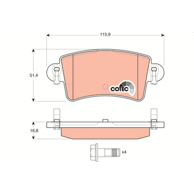 Bremsklötze HA OPEL Movano,RENAULT Master 98 COTEC GDB1470 Bremsklötze HA OPEL Movano,RENAULT Master 98 COTEC GDB1470