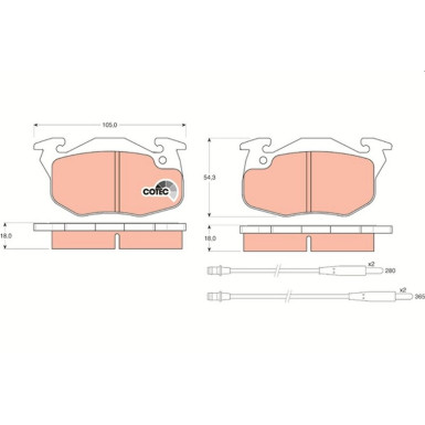 Bremsklötze VA CITROEN AX,ZX,PEUG 106,306 91 COTEC GDB1033
