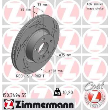 ZIMMERMANN Bremsscheibe 150.3494.55 ZIMMERMANN Bremsscheibe 150.3494.55