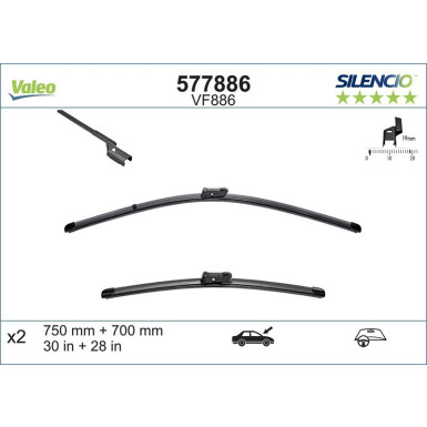 VM886 VALEO Silencio X.TRM Wischer 577886 VM886 VALEO Silencio X.TRM Wischer 577886