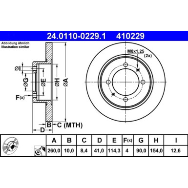Bremsscheibe Mitsubishi T. Carisma/Space Star 1.3-1.8 95-06 24.0110-0229.1 Bremsscheibe Mitsubishi T. Carisma/Space Star 1.3-1.8 95-06 24.0110-0229.1