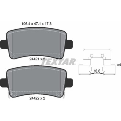 Bremsbelagsatz Opel T. Insignia 08- 1,6-2,0/Cdti 2442101 Bremsbelagsatz Opel T. Insignia 08- 1,6-2,0/Cdti 2442101