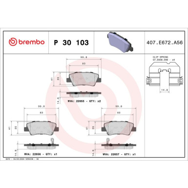 BREMBO Bremsklötze HA HYUNDAI Ioniq, Tucson 15 PRIME LINE P 30 103 BREMBO Bremsklötze HA HYUNDAI Ioniq, Tucson 15 PRIME LINE P 30 103