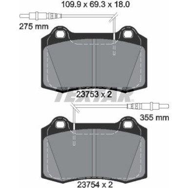 Bremsbelagsatz Peugeot S. 406 97 2375301 Bremsbelagsatz Peugeot S. 406 97 2375301