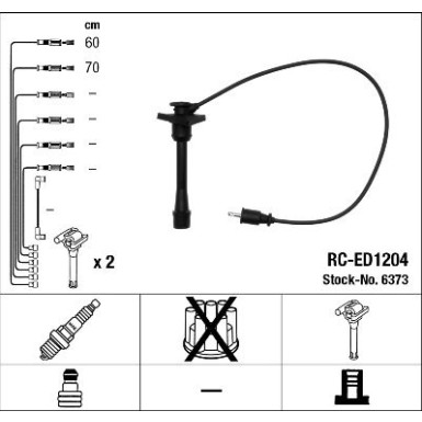 RC-ED1204 NGK - Zündkabelsatz DAIHATSU Terios 97-00 6373