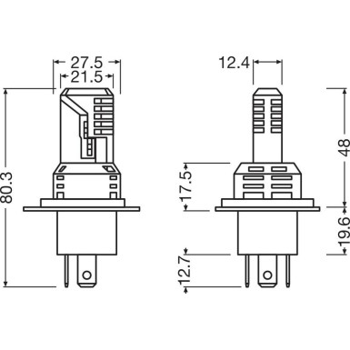 64193DWESY-2HB, OSRAM LEDriving® HL EASY H4 12V P43t 6500K Weiß
