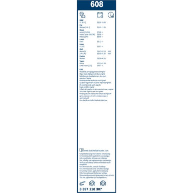 608 BOSCH Wischerblatt 3397118307 608 BOSCH Wischerblatt 3397118307
