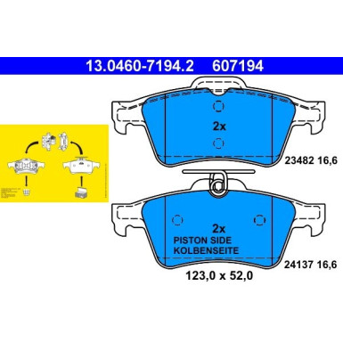 Bremsbelagsatz Renault T. Laguna 01 13.0460-7194.2 Bremsbelagsatz Renault T. Laguna 01 13.0460-7194.2