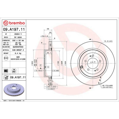 84 482 037 Bremsscheibe HA 09.A197.11 84 482 037 Bremsscheibe HA 09.A197.11