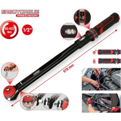 KS TOOLS Drehmomentschlüssel mit Ratsche und Drehrad 1/2 ERGOTORQUE®precision, 80-420 Nm 516.1482 KS TOOLS Drehmomentschlüssel mit Ratsche und Drehrad 1/2 ERGOTORQUE®precision, 80-420 Nm 516.1482