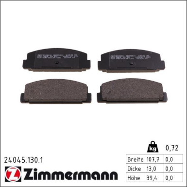 ZIMMERMANN Bremsbeläge 24045.130.1