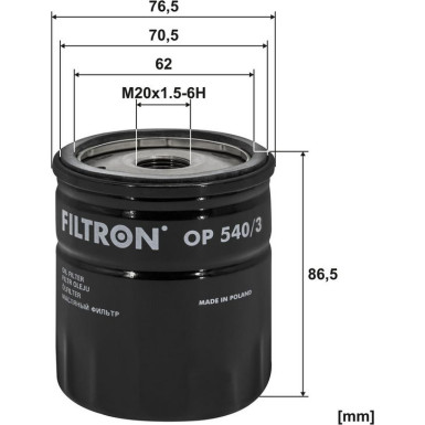 FILTRON Ölfilter OP 540/3 FILTRON Ölfilter OP 540/3