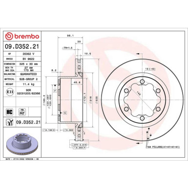 Bremsscheibe HA VW Crafter,MAN 16 PRIME LINE - UV Coated 09.D352.21