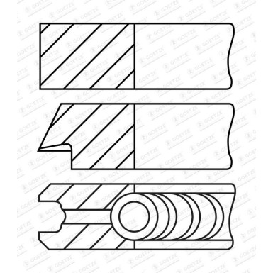 GOETZE ENGINE Kolbenringsatz 08-432200-10 Goetze Diamond Coated® LKZ-Ring®