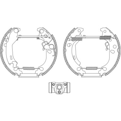 Satz Bremsbacken Fiat 500 1.2, 1.3D Multijet 10.07- (180X32) Shoe Kit Pro 84061000 Satz Bremsbacken Fiat 500 1.2, 1.3D Multijet 10.07- (180X32) Shoe Kit Pro 84061000