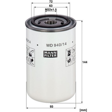 Mann & Hummel Industriefilter WD 940/14 Mann & Hummel Industriefilter WD 940/14