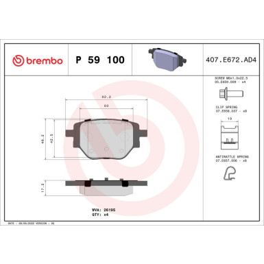 BREMBO Bremsklötze HA P 59 100 BREMBO Bremsklötze HA P 59 100