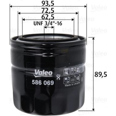 VALEO Ölfilter 586069 VALEO Ölfilter 586069