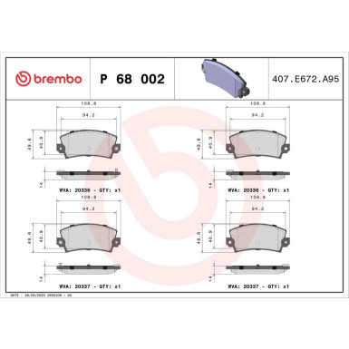 BREMBO Bremsklötze HA P 68 002 BREMBO Bremsklötze HA P 68 002