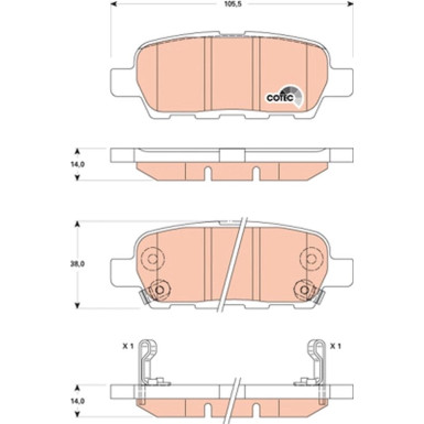 Bremsklötze HA NISSAN Qashqai,X-Trail 05 COTEC GDB3507