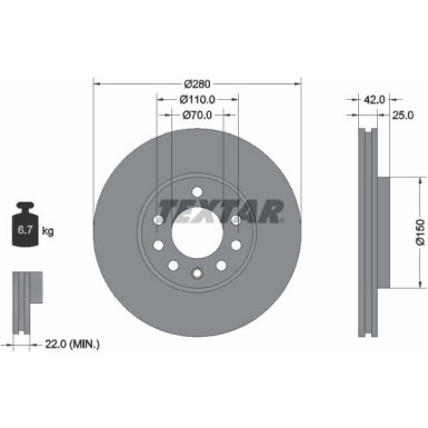 Bremsscheibe Opel P. Astra G PRO 92091903