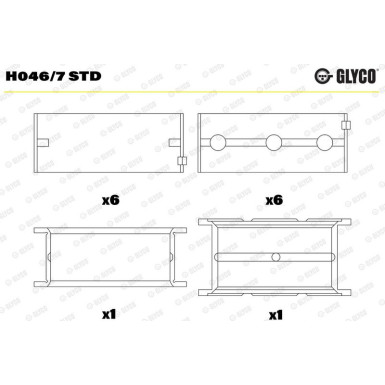 GLYCO Kurbelwellenlager H046/7 STD