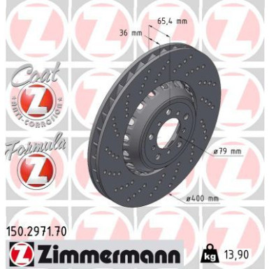 ZIMMERMANN Bremsscheibe 150.2971.70
