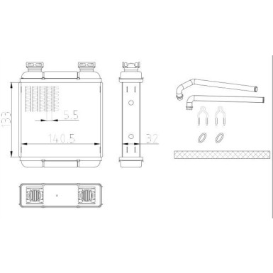 NRF Wärmetauscher, Innenraumheizung 54411 EASY FIT