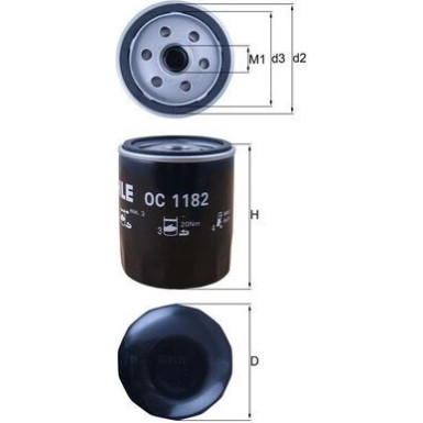 MAHLE Ölfilter OC 1182 MAHLE Ölfilter OC 1182