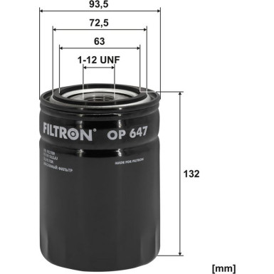 FILTRON Ölfilter OP 647 FILTRON Ölfilter OP 647