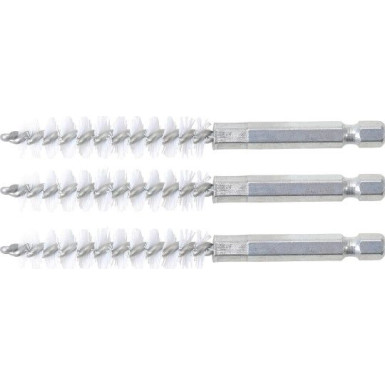 BGS Nylonbürste 11 mm Antrieb Außensechskant 6,3 mm (1/4 ) 3-tlg 3078-11-N