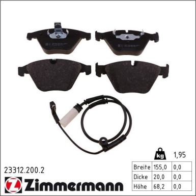 ZIMMERMANN Bremsbeläge 23312.200.2 ZIMMERMANN Bremsbeläge 23312.200.2
