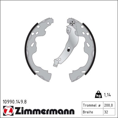 ZIMMERMANN Bremsbacken 10990.149.8 ZIMMERMANN Bremsbacken 10990.149.8